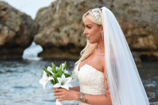 bride on a beach